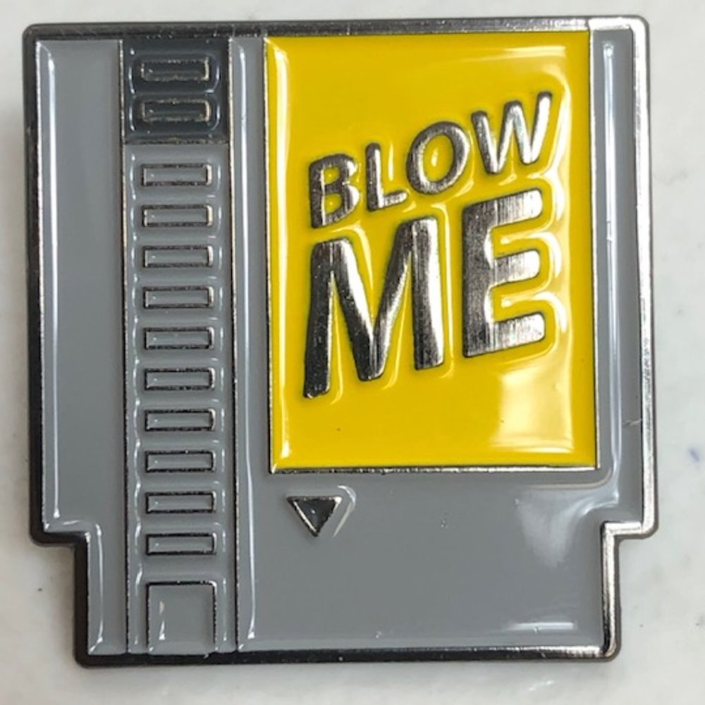 Cartridge Blow Me Video Game Pin